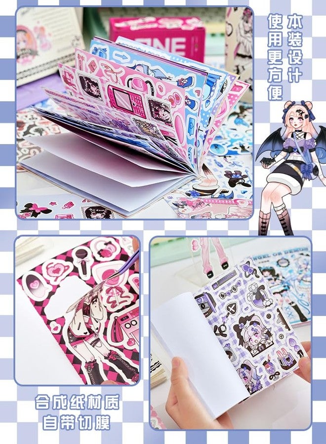SAMVARDHAN Kawaii Stickers Book - 20 Sheets/400 Stickers, Anime, Korean Self-Adhesive Kawaii Sticker, Japanese Style Decorative Stickers, Cartoon Theme Sticker for Girls (Sweet Cool Girl) - Image 5